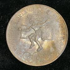 1968 Mexico Silver 25 Pesos Mexico City Olympic Coin ...