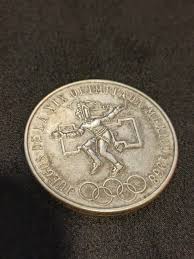1968 Mexico Silver 25 Pesos Olympic Games Aztec Dancer ...