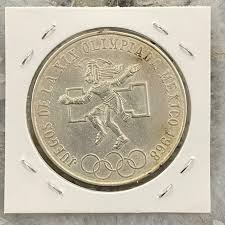 1968 Mexico XIX Olympic Games Aztec Ball Player 25 Pesos VF ...