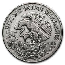 1968 Commemorative Mexico Silver 25 Pesos Olympics Coin, Avg ...