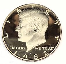 c4195 us kennedy half dollar coin, 1982-s proof