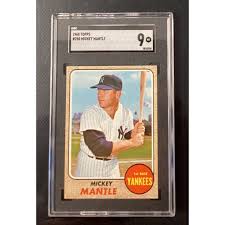 1968 Topps No. 280 Mickey Mantle Sgc 9 Mint Centered