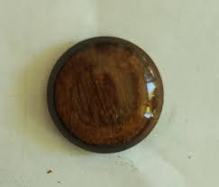 Round Stratawood Walnut Sleekly Polished - Metal Shank Back ...