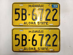 PAIR 1969 1973 Hawaii License Plate Tag | eBay