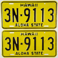 1969 Hawaii License Plates | Brandywine General Store