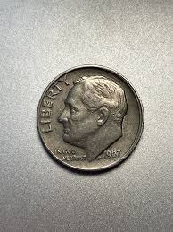 1967 Roosevelt Dime DOUBLE DIE OBSERVE ERROR DD ...