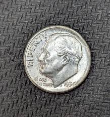 1954 Silver Roosevelt Dime Error Die Crack Uncirculated ...
