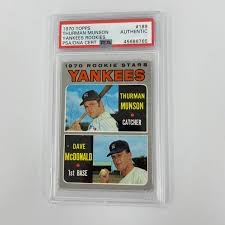 1970 Topps Thurman Munson Signed Rookie RC #189 PSA DNA One ...