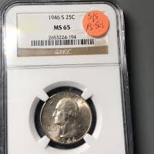 1946-S/S 25C NGC MS65 RPM FS-501 WASHINGTON ~ RARE SUPERB ...