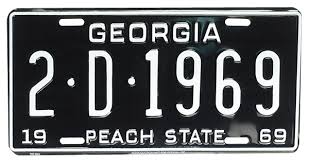 1969 reproduction Georgia license plate black with