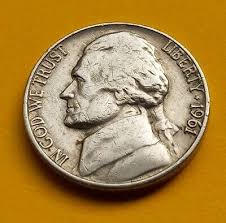 1961 D Jefferson Nickle 5c Five Cent Coin Circulated But ...