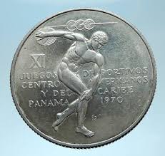 1970 PANAMA Olympic Style Games w GREEK DISC THROWER ATHLETE ...