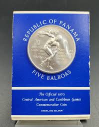 1970 PANAMA 5 Balboas Central American and Caribbean Games ...