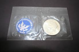 1971 Eisenhower Silver Dollar Coin Uncirculated 40%Silver ...