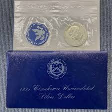 1971-S Eisenhower Uncirculated 40% Silver Dollar (blue Mint ...