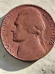 1976 P Jefferson Nickel * RARE * FIRE ENGINE Red ( Grease- Strike! ) Error! | eBay