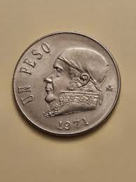 1971 MEXICO 🇲🇽 MEXICAN ONE 1 PESO WORLD COIN KM#460 EXF-AU ...