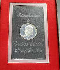 1973 S $1 Eisenhower Brown Ike 40% Proof Silver Dollar Coin ...