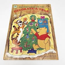 Vintage Christmas Winnie The Pooh Decorate A Tree Press Out ...