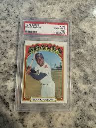 PSA 8 NM 1972 TOPPS HANK AARON #299 GREAT LOOKING CARD ...