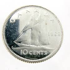 1968 Canada Ten 10 Cents 500 Silver Dime Uncirculated New ...