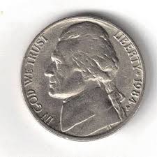 1984-P Philadelphia Circulated Jefferson Nickel Five Cent ...