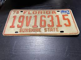 1975 Florida sunshine state license plate 19v16315 Original ...