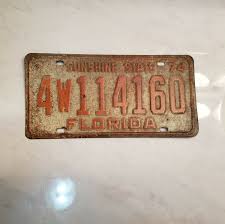 Vintage 1974 Florida License Plate: Sunshine State Auto ...