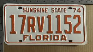 1974 Florida RV license plate 17RV1152 YOM DMV Seminole Ford ...