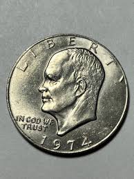 1974 Eisenhower Dollar $1 Coin No Mint Mark Very Good ...