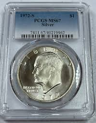 1972-S Eisenhower US Silver Dollar, MS67 by PCGS, an ...