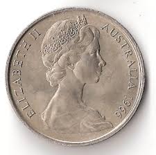 1966 Australia 20 Cents Coin Queen Elizabeth II Duckbill ...