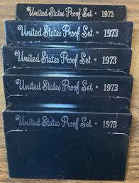 Five 1973 US Proof Sets in Original Mint Shipping Box | eBay