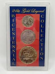 24 Kt. Gold Layered Bicentennial Collection 1776-1976 Dollar ...