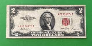 1953 $2 RED SEAL ERROR OFF CENTERED BILL JEFFERSON DOLLAR RARE MONEY PHOTO #2 | eBay