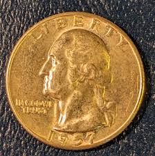 1957 Solid Grade Silver Washington Quarter Piece Antique ...