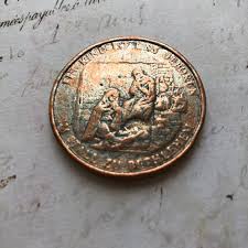 Beatiful Vintage Antiqued Metal Religious Coin Memorabilia ...