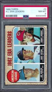 1968 Topps # 8 A. L. ERA Leaders Horlen / Peters / Siebert NM MT PSA 8 | eBay