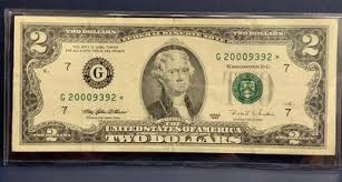 Super Rare 1995 $2 Bill Star Note G20009392* Only 9,999 Run ...
