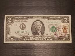 1976 $2 DOLLAR BILL WITH APRIL 13, 1976 USPO STAMP ~ KAIMUKI ...