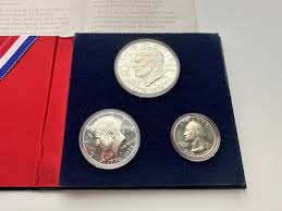 1776-1976 Bicentennial Silver PROOF 3 Coin Set, Eisenhower Kennedy Washington | eBay