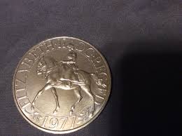 1977 QUEEN ELIZABETH II ,SILVER JUBILEE LARGE COIN 25 PENCE ...