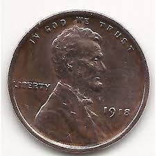 1 cent 1918 - Wheat Penny, Lincoln, USA - uCoin.net