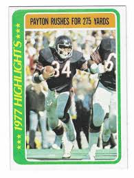 WALTER PAYTON 1978 Topps Football Highlights # 3 Chicago ...