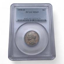 Sold at Auction: 1950 D Jefferson Nickel, M S 65