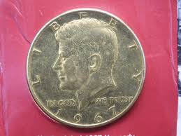 Sold at Auction: 1967 Kennedy Half Dollar w/ Stamps - Elected to the House