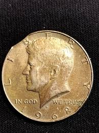 Error coin..1968...D..50 cent peace 30.0/0.sliver.error.(clip) | Mercari