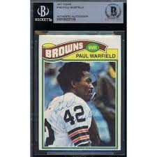 Paul Warfield Gem Mint 10 Beckett BAS Signed 1977 Topps Autograph