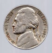 Granny Estate Find - 1959 D Jefferson Nickel - Bright With ...