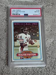 1980 TOPPS FOOTBALL CARD PSA 8 HOF WALTER PAYTON CHICAGO ...